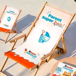 Gagnez : 3 lots comprenant une paire de transats adulte et enfant ainsi que la nouveauté Kinder Chocolate Ice Cream Milky Caramel
